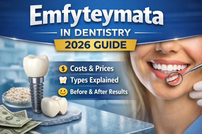 Dentist performing advanced dental restoration using emfyteymata in a modern clinic