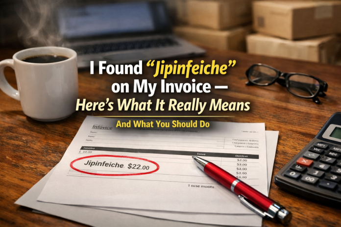 A close-up of an invoice showing the term 