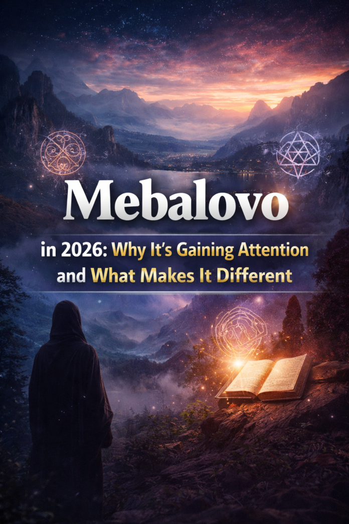 Mebalovo in 2026 featured image showing a mystical landscape with glowing symbols representing cultural depth and rising curiosity