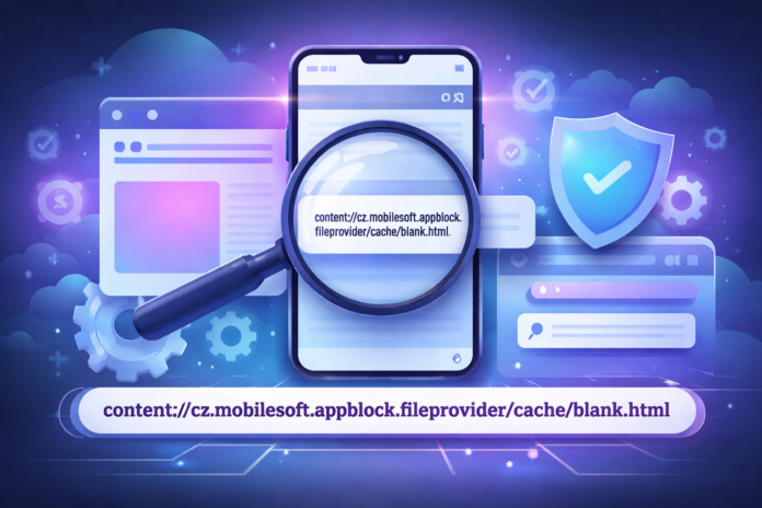 content cz mobilesoft appblock fileprovider cache blank html explained on Android smartphone screen